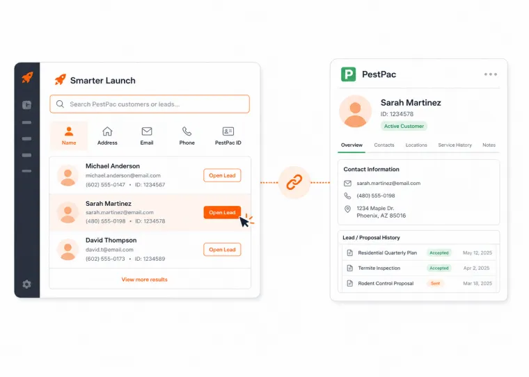 Lead Search & Linking — Smarter Launch and PestPac