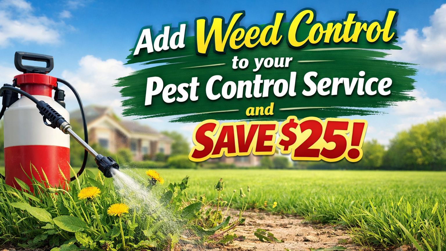 Add Weed Control to your Pest Control Service and SAVE $25!